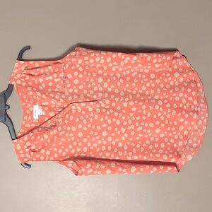 Liz Claiborne Orange W Tan Spotted Blouse Size XL